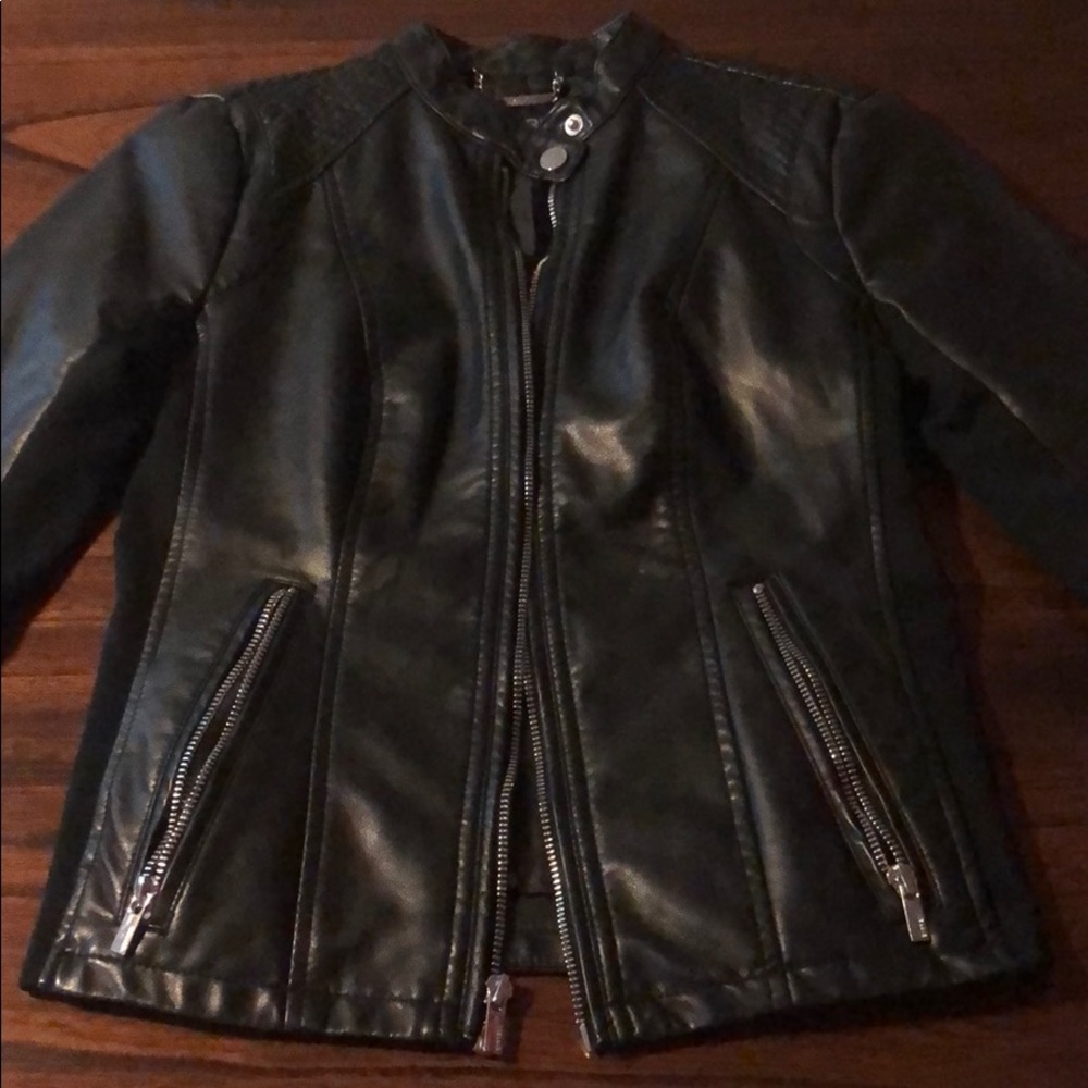 Express Leather Bomber Jacket XS